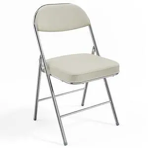 Folding Chairs with Padded Seat & Backrest, Metal Frame, Durable Corduroy Fabric, 350 lbs Capacity, Set of 1, Off-White Ideal for Weddings, Parties, Office Events Folding Chairs with Padded Seat & Backrest, Metal Frame, Durable Corduroy Fabric, 350 lbs Capacity, Set of 1, Off-White Ideal for Weddings, Parties, Office Events