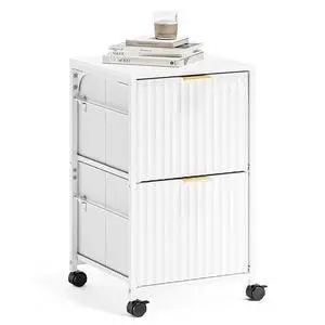 2 Drawer Mobile File Cabinet, Rolling Fluted Filing Cabinet Under Desk File Cabinet with Wheels, Fabric Drawers Printer Stand for Home Office, Fits Letter Size, White 2 Drawer Mobile File Cabinet, Rolling Fluted Filing Cabinet Under Desk File Cabinet with Wheels, Fabric Drawers Printer Stand for Home Office, Fits Letter Size, White
