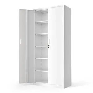 Metal Garage Storage Cabinet with 2 Doors and 5 Adjustable Shelves, 71" Tall Steel Lockable File Cabinet, Locking Tool Cabinets for Home Office Garage Gym School (White) Metal Garage Storage Cabinet with 2 Doors and 5 Adjustable Shelves, 71" Tall Steel Lockable File Cabinet, Locking Tool Cabinets for Home Office Garage Gym School (White)