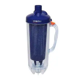 Leaf Canister for Pool Cleaner, Skimmer Trap with Mesh Basket | Clear basket shows when full. Easy-open handle for quick emptying.For 1.5'' hose.Skims leaves & twigs before reaching pump. Leaf Canister for Pool Cleaner, Skimmer Trap with Mesh Basket | Clear basket shows when full. Easy-open handle for quick emptying.For 1.5'' hose.Skims leaves & twigs before reaching pump.