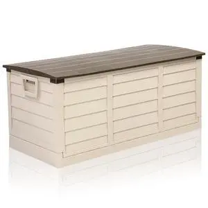 75 Gallon Collapsible Outdoor Storage Box, Brown | Collapsible Deck Box with Wheels, Weatherproof Outdoor Storage Box for Deck, Patio, Porch, Backyard and Garage 75 Gallon Collapsible Outdoor Storage Box, Brown | Collapsible Deck Box with Wheels, Weatherproof Outdoor Storage Box for Deck, Patio, Porch, Backyard and Garage
