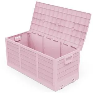 75 Gallon Collapsible Outdoor Storage Box, Light Pink | Collapsible Deck Box with Wheels, Weatherproof Outdoor Storage Box for Deck, Patio, Porch, Backyard and Garage 75 Gallon Collapsible Outdoor Storage Box, Light Pink | Collapsible Deck Box with Wheels, Weatherproof Outdoor Storage Box for Deck, Patio, Porch, Backyard and Garage
