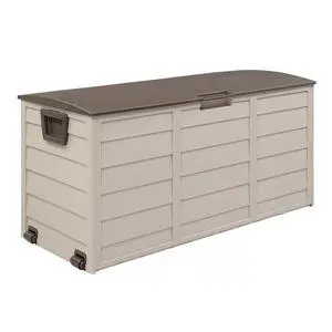 75 Gallon Weatherproof Outdoor Storage Box, Brown | Lockable Deck Box with Wheels, Weatherproof Outdoor Storage Box for Deck, Patio, Porch, Backyard and Garage 75 Gallon Weatherproof Outdoor Storage Box, Brown | Lockable Deck Box with Wheels, Weatherproof Outdoor Storage Box for Deck, Patio, Porch, Backyard and Garage