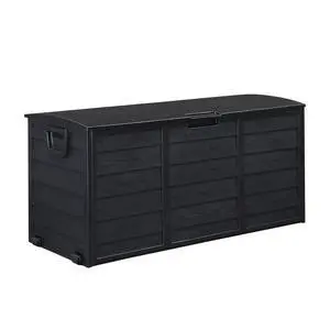 75 Gallon Weatherproof Outdoor Storage Box, Black | Lockable Deck Box with Wheels, Weatherproof Outdoor Storage Box for Deck, Patio, Porch, Backyard and Garage 75 Gallon Weatherproof Outdoor Storage Box, Black | Lockable Deck Box with Wheels, Weatherproof Outdoor Storage Box for Deck, Patio, Porch, Backyard and Garage