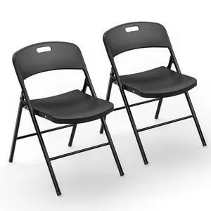 Folding Chairs, Plastic Foldable Chair, Capacity up to 350 lbs, Portable Seating for Indoor Outdoor Events Parties Camping Work School Commercail (2, Black, L) Folding Chairs, Plastic Foldable Chair, Capacity up to 350 lbs, Portable Seating for Indoor Outdoor Events Parties Camping Work School Commercail (2, Black, L)