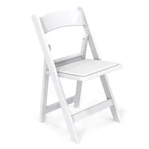 White Resin Folding Chair with Padded Cushion, Set of 1, Plastic Foldable Seat for Indoor & Outdoor Use, Comfortable Design for Events, Parties & Home (1, White, M) White Resin Folding Chair with Padded Cushion, Set of 1, Plastic Foldable Seat for Indoor & Outdoor Use, Comfortable Design for Events, Parties & Home (1, White, M)
