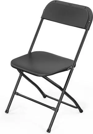 Black Plastic Folding Chairs, Set of 1, Heavy-Duty Commercial Seats with Steel Frame, 350 lb Capacity, for Indoor & Outdoor Events, Office, Wedding, Party & Dining (1, Black, S) Black Plastic Folding Chairs, Set of 1, Heavy-Duty Commercial Seats with Steel Frame, 350 lb Capacity, for Indoor & Outdoor Events, Office, Wedding, Party & Dining (1, Black, S)