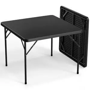 Black Card Square Table, 38 inch Foldable Legs Full Table Top, Easy to Set up and Store, Folding Portable for Game Puzzles, Gathering, Party, Dining, Indoor, Outdoor, Outside Black Card Square Table, 38 inch Foldable Legs Full Table Top, Easy to Set up and Store, Folding Portable for Game Puzzles, Gathering, Party, Dining, Indoor, Outdoor, Outside