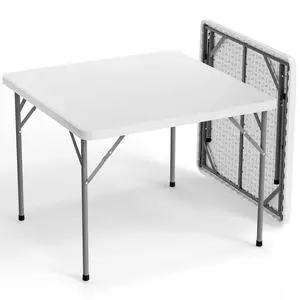 White Card Square Table, 38 inch Foldable Legs Full Table Top, Easy to Set up and Store, Folding Portable for Game Puzzles, Gathering, Party, Dining, Indoor, Outdoor, Outside White Card Square Table, 38 inch Foldable Legs Full Table Top, Easy to Set up and Store, Folding Portable for Game Puzzles, Gathering, Party, Dining, Indoor, Outdoor, Outside