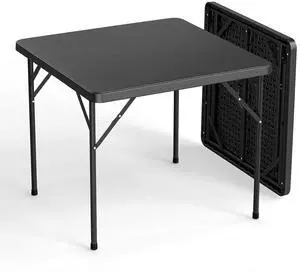 Black Card Square Table, 34 inch Foldable Legs Full Table Top, Easy to Set up and Store, Folding Portable for Game Puzzles, Gathering, Party, Dining, Indoor, Outdoor, Outside Black Card Square Table, 34 inch Foldable Legs Full Table Top, Easy to Set up and Store, Folding Portable for Game Puzzles, Gathering, Party, Dining, Indoor, Outdoor, Outside