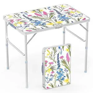 3FT Small Folding Camping Table Adjustable Height Aluminum Folding Table for Picnic Party BBQ, Plastic RV Suitcase Table Portable Lightweight Fold Up Utility Outdoor Tables 3FT Small Folding Camping Table Adjustable Height Aluminum Folding Table for Picnic Party BBQ, Plastic RV Suitcase Table Portable Lightweight Fold Up Utility Outdoor Tables
