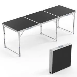 6ft Folding Camping Table with Carry Handle,Portable Utility Table Multipurpose for Party Picnic Tailgating Outdoor Patio Garden Indoor Kitchen 6ft Folding Camping Table with Carry Handle,Portable Utility Table Multipurpose for Party Picnic Tailgating Outdoor Patio Garden Indoor Kitchen