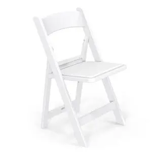 Resin Folding Chairs with Cushion, Foldable Plastic Chair with Comfortable Padded Seats, Perfect for Event Party Indoor Outdoor, White, 1 PC Resin Folding Chairs with Cushion, Foldable Plastic Chair with Comfortable Padded Seats, Perfect for Event Party Indoor Outdoor, White, 1 PC