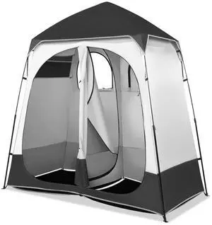 2 Room Shower Tent, 7.5 FT Instant Pop Up Shelter with Carrying Bag, Privacy Changing Room Tent,Perfect for Portable Toilet, Camping, Dressing, Outdoor Indoor, Easy Set Up (Black) 2 Room Shower Tent, 7.5 FT Instant Pop Up Shelter with Carrying Bag, Privacy Changing Room Tent,Perfect for Portable Toilet, Camping, Dressing, Outdoor Indoor, Easy Set Up (Black)