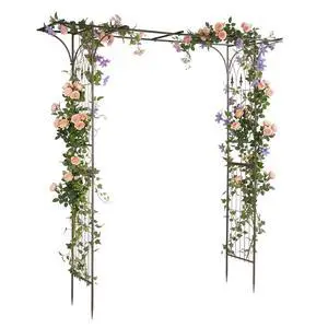 Garden Arbor, Arch Archway for Wedding Ceremony Party, Steel Garden Trellis for Plant Climbing, Christmas Garden Decorations Pergola for Garden, Backyard, Lawn (Bronze) Garden Arbor, Arch Archway for Wedding Ceremony Party, Steel Garden Trellis for Plant Climbing, Christmas Garden Decorations Pergola for Garden, Backyard, Lawn (Bronze)