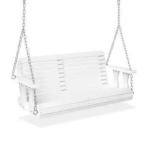 2026 Upgraded 4 FT Wooden Porch Swing, 880 LBS Heavy Duty, White | 2026 Upgraded Design; Heavy-Duty Wooden Swing; Supports 880 Lbs; Hanging Chains Included; Ideal For Garden, Patio & Yard 2026 Upgraded 4 FT Wooden Porch Swing, 880 LBS Heavy Duty, White | 2026 Upgraded Design; Heavy-Duty Wooden Swing; Supports 880 Lbs; Hanging Chains Included; Ideal For Garden, Patio & Yard