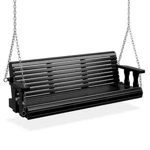 2026 Upgraded 5 FT Wooden Porch Swing, 880 LBS Heavy Duty, Black | 2026 Upgraded Design; Heavy-Duty Wooden Swing; Supports 880 Lbs; Hanging Chains Included; Ideal For Garden, Patio & Yard 2026 Upgraded 5 FT Wooden Porch Swing, 880 LBS Heavy Duty, Black | 2026 Upgraded Design; Heavy-Duty Wooden Swing; Supports 880 Lbs; Hanging Chains Included; Ideal For Garden, Patio & Yard