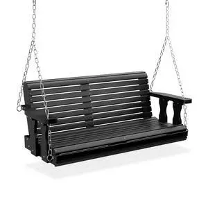 2026 Upgraded 4 FT Wooden Porch Swing, 880 LBS Heavy Duty, Black | 2026 Upgraded Design; Heavy-Duty Wooden Swing; Supports 880 Lbs; Hanging Chains Included; Ideal For Garden, Patio & Yard 2026 Upgraded 4 FT Wooden Porch Swing, 880 LBS Heavy Duty, Black | 2026 Upgraded Design; Heavy-Duty Wooden Swing; Supports 880 Lbs; Hanging Chains Included; Ideal For Garden, Patio & Yard