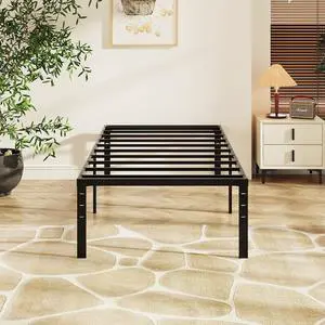 16 Inch Twin Bed Frame, Heavy Duty Metal Platform, No Box Spring Needed, Sturdy Steel Slat Support, Easy Assembly, Noise-Free, 14.4 Inch Underbed Storage,Black 16 Inch Twin Bed Frame, Heavy Duty Metal Platform, No Box Spring Needed, Sturdy Steel Slat Support, Easy Assembly, Noise-Free, 14.4 Inch Underbed Storage,Black