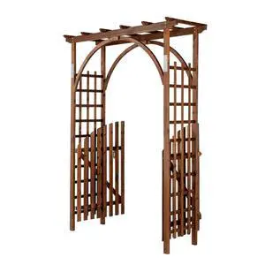 85in Wooden Arbor Garden Arch, Wedding Arch for Ceremony, Wood Trellis for Plant Climbing, Christmas Decor Pergola for Garden Backyard, Lawn (Wooden Brown) 85in Wooden Arbor Garden Arch, Wedding Arch for Ceremony, Wood Trellis for Plant Climbing, Christmas Decor Pergola for Garden Backyard, Lawn (Wooden Brown)