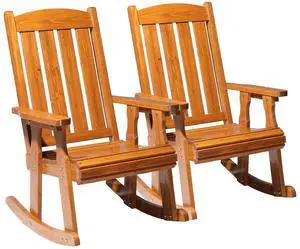 Outdoor Rocking Chair Set of 2, Heavy Duty 600 LBS Rocker, Teak | High & Comfortable Backrest, Weatherproof Patio Rocker with Ergonomic Design, for Patio, Garden, Porch Outdoor Rocking Chair Set of 2, Heavy Duty 600 LBS Rocker, Teak | High & Comfortable Backrest, Weatherproof Patio Rocker with Ergonomic Design, for Patio, Garden, Porch