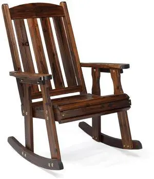 Outdoor Rocking Chair, Heavy Duty 600 LBS Wooden Rocker, Rustic(1PC) | High & Comfortable Backrest, Weatherproof Patio Rocker with Ergonomic Design, for Patio, Garden, Porch Outdoor Rocking Chair, Heavy Duty 600 LBS Wooden Rocker, Rustic(1PC) | High & Comfortable Backrest, Weatherproof Patio Rocker with Ergonomic Design, for Patio, Garden, Porch