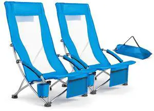 VINGLI Low Beach Chairs, High Back Chairs with Carry BagFoldable Portable Backpack Beach Chair for Camping Picnic LAN-2 Pack VINGLI Low Beach Chairs, High Back Chairs with Carry BagFoldable Portable Backpack Beach Chair for Camping Picnic LAN-2 Pack