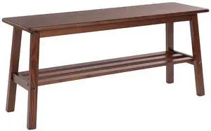 VINGLI 39 Inch Solid Wood Dining Bench with Shoe Rack Storage, Walnut | Solid Wood Construction, Wood Bench, Built-in Shoe Rack Storage, Multi Room, Entryway Bedroom Kitchen Living Room Furniture VINGLI 39 Inch Solid Wood Dining Bench with Shoe Rack Storage, Walnut | Solid Wood Construction, Wood Bench, Built-in Shoe Rack Storage, Multi Room, Entryway Bedroom Kitchen Living Room Furniture