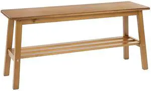 VINGLI 39 Inch Solid Wood Dining Bench with Shoe Rack Storage Light Brown | Solid Wood Construction, Built-in Shoe Rack Storage, Wood Bench, Multi Room Use, Entryway Dining Kitchen Furniture VINGLI 39 Inch Solid Wood Dining Bench with Shoe Rack Storage Light Brown | Solid Wood Construction, Built-in Shoe Rack Storage, Wood Bench, Multi Room Use, Entryway Dining Kitchen Furniture