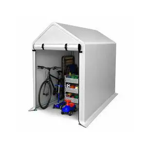 VINGLI 3x6 FT Outdoor Storage Shelter Shed, Heavy Duty Portable Garage with Roll-up Zipper Door, Waterproof and UV Resistent Carport Tent for Motorcycle, Garden Tools, Firewood, Gray VINGLI 3x6 FT Outdoor Storage Shelter Shed, Heavy Duty Portable Garage with Roll-up Zipper Door, Waterproof and UV Resistent Carport Tent for Motorcycle, Garden Tools, Firewood, Gray