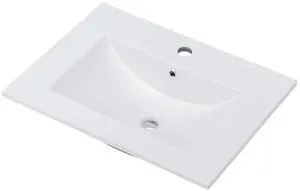 VINGLI 24 In Vanity Top Sink,1 Pre-Drilled Standard 1 3/8" Faucet Hole,1 3/4" Diameter of Center Hole,24 Inch Modern Rectangular Ceramic Single Sink Basin Vanity Top, 24"Wx18.1"Dx6.7"H,White VINGLI 24 In Vanity Top Sink,1 Pre-Drilled Standard 1 3/8" Faucet Hole,1 3/4" Diameter of Center Hole,24 Inch Modern Rectangular Ceramic Single Sink Basin Vanity Top, 24"Wx18.1"Dx6.7"H,White
