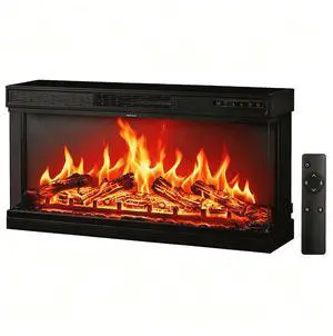 VINGLI 36 inch Electric Fireplace, Modern 3-Sided Electric Fireplace Insert, Recessed and Wall Mount Fireplaces with 12 Adjustable Flame, 5 Brightness, 8H Timer and Remote Control VINGLI 36 inch Electric Fireplace, Modern 3-Sided Electric Fireplace Insert, Recessed and Wall Mount Fireplaces with 12 Adjustable Flame, 5 Brightness, 8H Timer and Remote Control