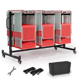 VINGLI Single-Tier Chair Rack, Holds 42 Chairs or 10 Tables, 400 lb | Heavy-Duty Steel Construction, Space-Saving Storage Solution, Ideal for Events, Churches, and Banquets VINGLI Single-Tier Chair Rack, Holds 42 Chairs or 10 Tables, 400 lb | Heavy-Duty Steel Construction, Space-Saving Storage Solution, Ideal for Events, Churches, and Banquets