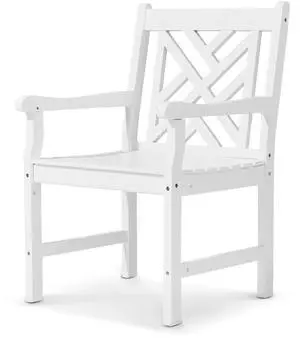VINGLI Outdoor Dining Chairs, Heavy Duty 330 LBS Wooden Patio Chairs with Comfortable Backrest, Solid Wood Patio Dining Chairs Garden Chairs for Yard, Front Porch and Deck (White, 1 PCS) VINGLI Outdoor Dining Chairs, Heavy Duty 330 LBS Wooden Patio Chairs with Comfortable Backrest, Solid Wood Patio Dining Chairs Garden Chairs for Yard, Front Porch and Deck (White, 1 PCS)