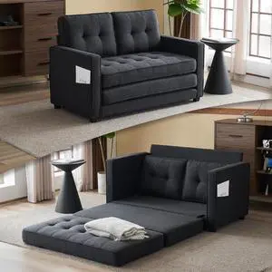 VINGLI Upgraded Loveseat Sleeper, 53.5" W 83" L Convertible Sofa Bed Couch Futon Couches for Living Room, Folding Couch Bed for Small Spaces, Fold Out Floor Gaming Sofa Bed for Basement, Black VINGLI Upgraded Loveseat Sleeper, 53.5" W 83" L Convertible Sofa Bed Couch Futon Couches for Living Room, Folding Couch Bed for Small Spaces, Fold Out Floor Gaming Sofa Bed for Basement, Black