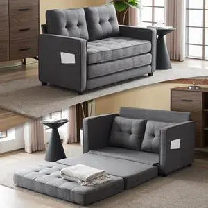 VINGLUpgraded Loveseat Sleeper, 53.5"W 83"L Convertible Sofa Bed Couch Futon Couches for Living Room, Twin Folding Couch Bed for Small Spaces, Foldable Floor Gaming Sofa Bed for Basement, Dark Grey VINGLUpgraded Loveseat Sleeper, 53.5"W 83"L Convertible Sofa Bed Couch Futon Couches for Living Room, Twin Folding Couch Bed for Small Spaces, Foldable Floor Gaming Sofa Bed for Basement, Dark Grey
