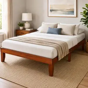 VINGLI 12 in Classic Solid Wood Twin Platform Bed Frame with Storage Space Underneath,Sturdy Wooden Bed Slat Support, Minimalist Design, No Box Spring Needed,Easy Assembly,Natural Pine,Espresso VINGLI 12 in Classic Solid Wood Twin Platform Bed Frame with Storage Space Underneath,Sturdy Wooden Bed Slat Support, Minimalist Design, No Box Spring Needed,Easy Assembly,Natural Pine,Espresso