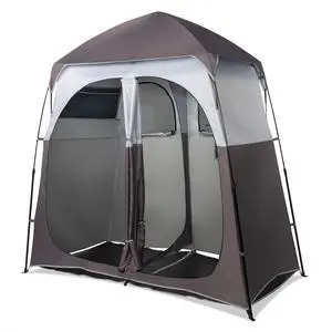 VINGLI 2 Room Shower Tent, 7.5 FT Instant Pop Up Shelter with Carrying Bag, Privacy Changing Room Tent, Perfect for Portable Toilet, Camping, Dressing, Outdoor Indoor, Easy Setup(Brown) VINGLI 2 Room Shower Tent, 7.5 FT Instant Pop Up Shelter with Carrying Bag, Privacy Changing Room Tent, Perfect for Portable Toilet, Camping, Dressing, Outdoor Indoor, Easy Setup(Brown)