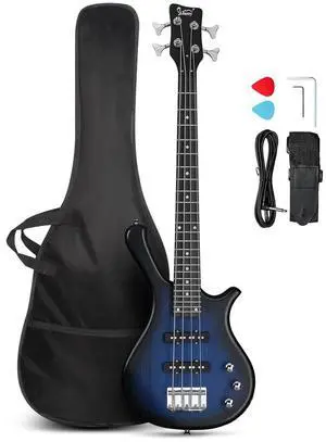 GLARRY 4 String Electric Bass Guitar, 36-inch Bass Guitar Beginner Kit with Cable, Strap and Bag for Kids, Boy and Girl (Dark Blue) GLARRY 4 String Electric Bass Guitar, 36-inch Bass Guitar Beginner Kit with Cable, Strap and Bag for Kids, Boy and Girl (Dark Blue)