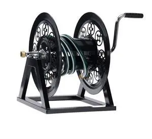VINGLI Decorative Hose Reel, Wall Mount Water Hose Reel for Garden Outside with Heavy Duty Portable Rolling Design Metal, 108FT Capacity for 3/4" Hose for Outdoor Use (Black) VINGLI Decorative Hose Reel, Wall Mount Water Hose Reel for Garden Outside with Heavy Duty Portable Rolling Design Metal, 108FT Capacity for 3/4" Hose for Outdoor Use (Black)