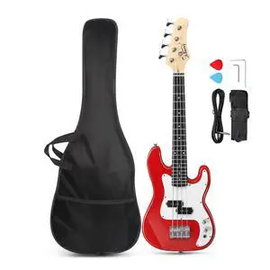 GLARRY 36in Electric Bass Guitar, 4 String Beginner Starter Kit with Accessories including Cable, Strap, Bag for Adults (Red) GLARRY 36in Electric Bass Guitar, 4 String Beginner Starter Kit with Accessories including Cable, Strap, Bag for Adults (Red)