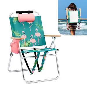 VINGLI Aluminum 17" Backpack Beach Chair Tall Beach Chairs for Adults, Portable with Adjustable Straps, 3-Position Reclining, Cup Holder, High Lightweight Beach Chairs for Beach VINGLI Aluminum 17" Backpack Beach Chair Tall Beach Chairs for Adults, Portable with Adjustable Straps, 3-Position Reclining, Cup Holder, High Lightweight Beach Chairs for Beach