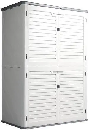 VINGLI Outdoor Storage Shed, Resin Storage Cabinet with Lockable Design, Weatherproof Tool Shed with HDPE Material, Resin Deck Box for Garden Tools, Pool Equipment, Garbage Cans, White (59 Cu.ft) VINGLI Outdoor Storage Shed, Resin Storage Cabinet with Lockable Design, Weatherproof Tool Shed with HDPE Material, Resin Deck Box for Garden Tools, Pool Equipment, Garbage Cans, White (59 Cu.ft)