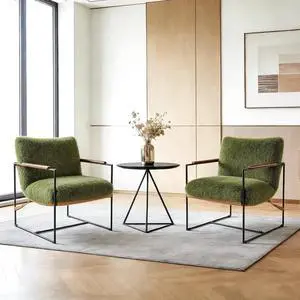 VINGLI 28" Wide Plush Upholstery Sling Modern Accent Chairs Set of 2, Cute Reading Armchair with Removable Seat Cushion & Tan Microfiber Seat Base, Lazy Chair for Bedroom & Lounge,Olive Green VINGLI 28" Wide Plush Upholstery Sling Modern Accent Chairs Set of 2, Cute Reading Armchair with Removable Seat Cushion & Tan Microfiber Seat Base, Lazy Chair for Bedroom & Lounge,Olive Green