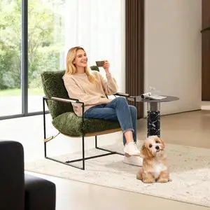 VINGLI 28" Wide Plush Upholstery Sling Modern Accent Chair with Metal Frame, Cute Reading Armchair with Removable Seat Cushion & Tan Microfiber Seat Base, Lazy Chair for Bedroom & Lounge,Olive Green VINGLI 28" Wide Plush Upholstery Sling Modern Accent Chair with Metal Frame, Cute Reading Armchair with Removable Seat Cushion & Tan Microfiber Seat Base, Lazy Chair for Bedroom & Lounge,Olive Green
