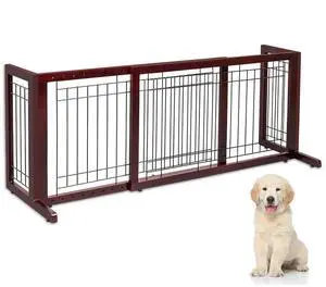VINGLI Dog Gate for Stairs Free Standing Pet Gate for Driveway, Solid Wood Puppy Doggie Gates for Indoors Adjustable from 40" to 71" Wide VINGLI Dog Gate for Stairs Free Standing Pet Gate for Driveway, Solid Wood Puppy Doggie Gates for Indoors Adjustable from 40" to 71" Wide