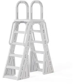 VINGLI A-Frame Pool Ladder Above Ground, Steps with Handrails -Light Gray | A-frame stair with dual-sided steps for easy entry and exit, sturdy handrails provide secure grip, fits under 58inch pools VINGLI A-Frame Pool Ladder Above Ground, Steps with Handrails -Light Gray | A-frame stair with dual-sided steps for easy entry and exit, sturdy handrails provide secure grip, fits under 58inch pools