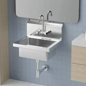 Bonnlo Upgraded Commercial Hand Wash Sink Stainless Steel Prep/ Bar Sinks - Wall Mount Utility Sink with Faucet, Heavy Duty Hand Washing Basin for Commercial Restaurant RV Kitchen, 17x 15 x 14 Bonnlo Upgraded Commercial Hand Wash Sink Stainless Steel Prep/ Bar Sinks - Wall Mount Utility Sink with Faucet, Heavy Duty Hand Washing Basin for Commercial Restaurant RV Kitchen, 17x 15 x 14