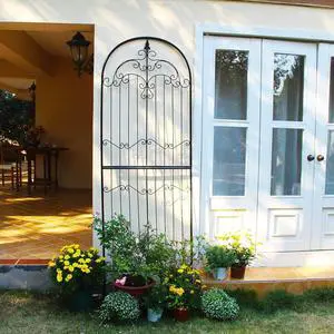 Garden Trellis for Climbing Plants 86.6" H x 29.5" W Tall Garden Trellis Wrought Iron Heavy Scroll Metal Decoration Lawn Patio for Rose Clematis Ivy Weather Resistant Garden Trellis for Climbing Plants 86.6" H x 29.5" W Tall Garden Trellis Wrought Iron Heavy Scroll Metal Decoration Lawn Patio for Rose Clematis Ivy Weather Resistant