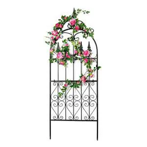 Trellis for Climbing Plants, 60" H x 21.7" W Heavy Duty Metal Trellis, 5FT Rustproof Black Iron Vine Support Trellis with Ground Stakes, Decorative Cupid Arrow Design for Roses, Vines Trellis for Climbing Plants, 60" H x 21.7" W Heavy Duty Metal Trellis, 5FT Rustproof Black Iron Vine Support Trellis with Ground Stakes, Decorative Cupid Arrow Design for Roses, Vines